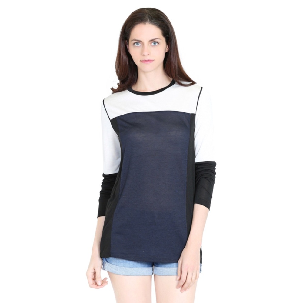 Vince Colorblock Long Sleeve Tee Size Large